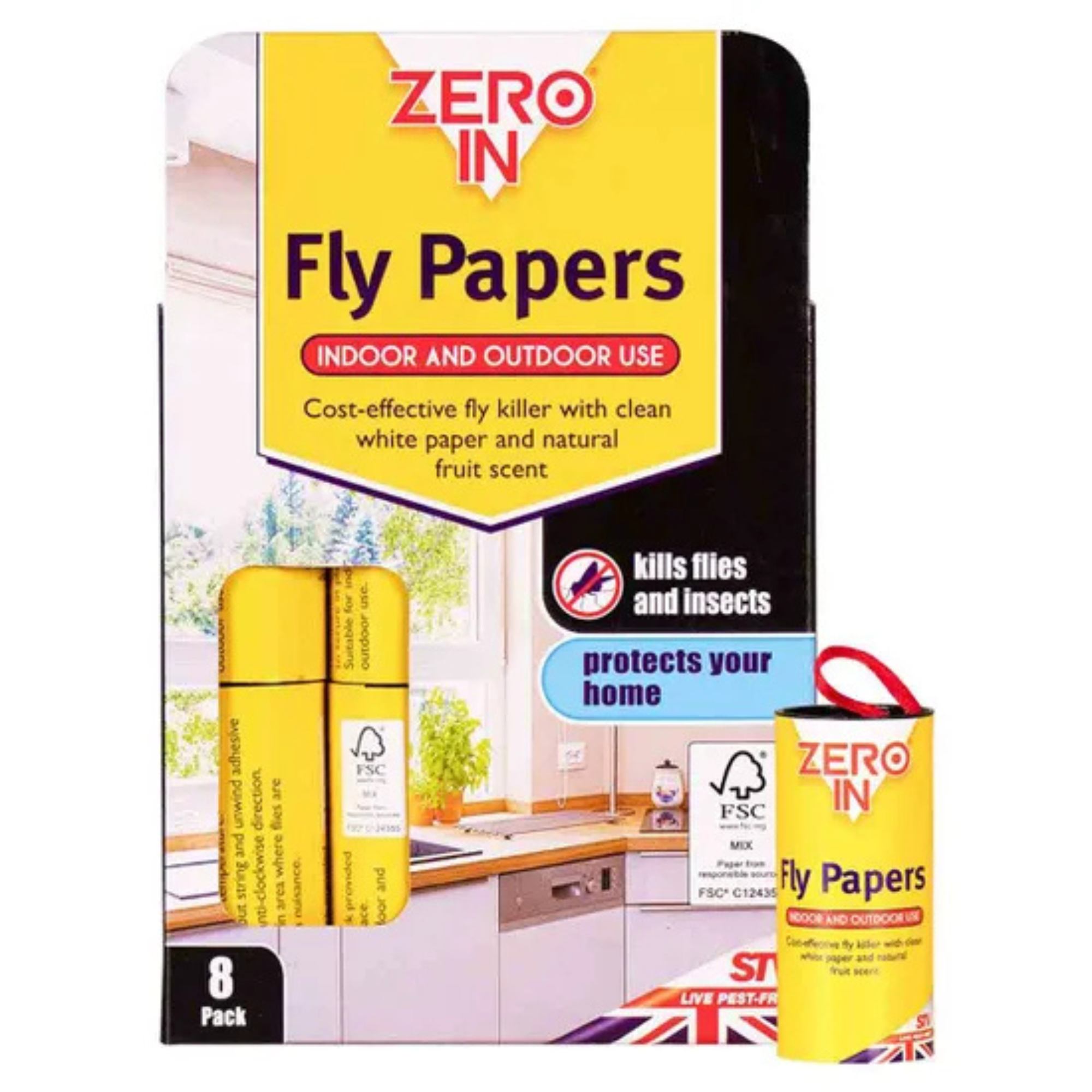 Zero in Fly Papers 8 Pack