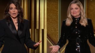 Amy Poehler and Tina Fey hosting the 2021 Golden Globes