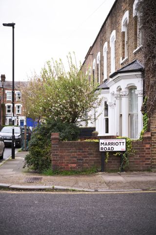 A street and street sign in North London