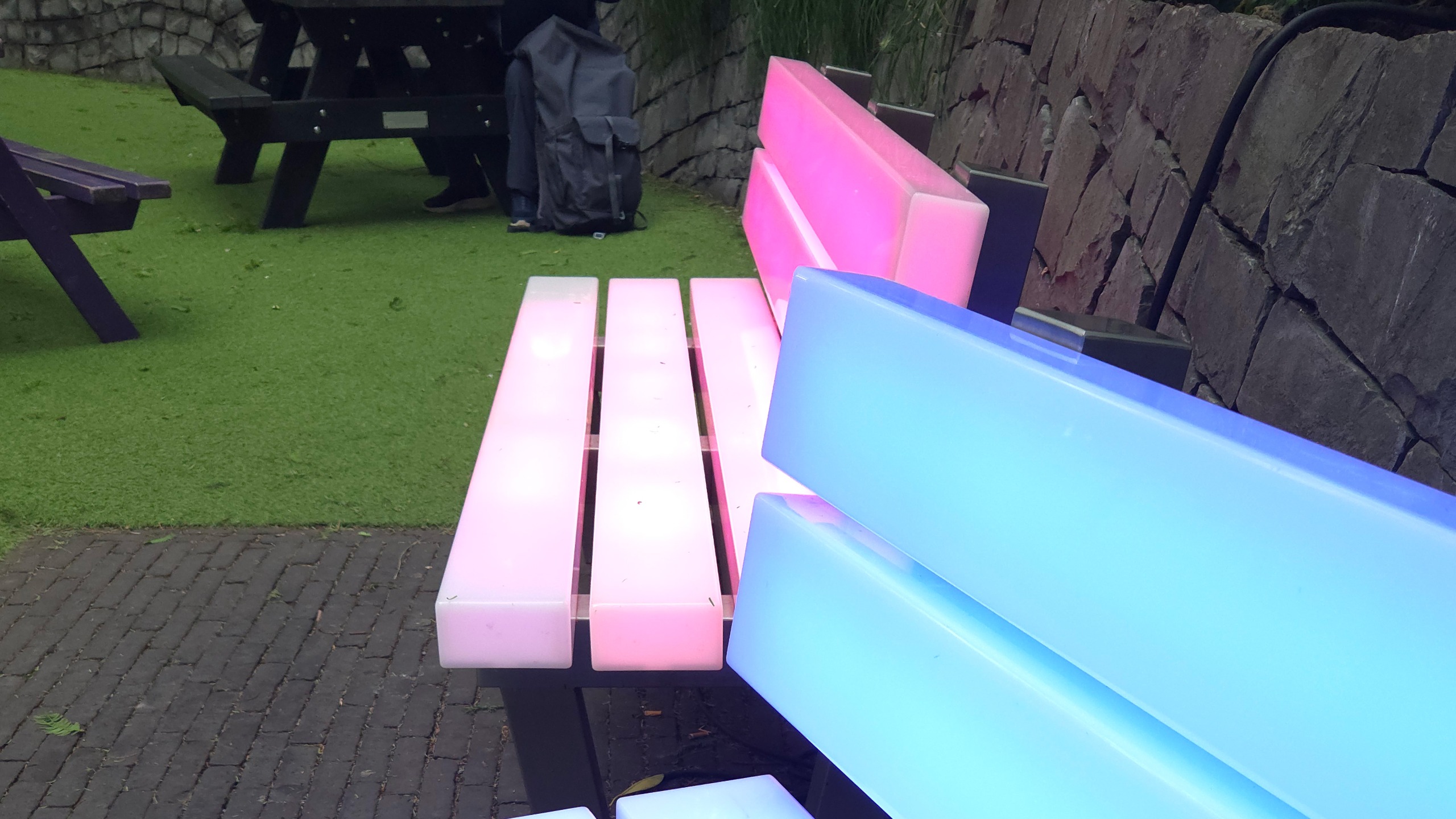 The Samsung Galaxy Z Fold 8 on a bench