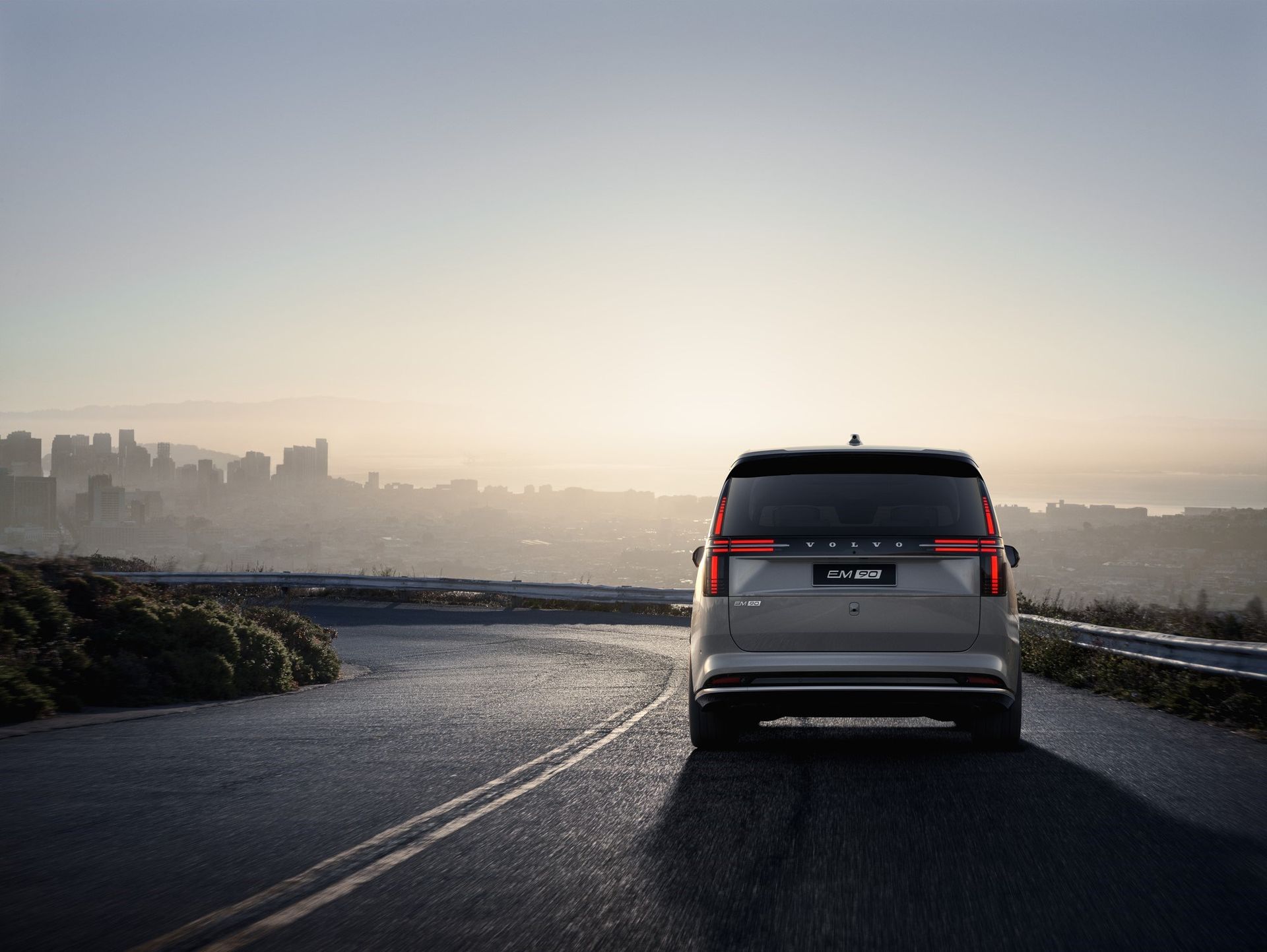 Volvo EM90 MPV on road