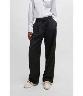 Naomi X Boss Regular-Fit-Hose aus natürlicher elastischer Wolle