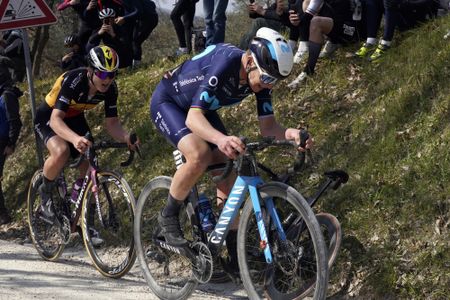 Strade Bianche Women 2022 - 8th Edition - Siena - Siena 136 km - 05/03/2022 - Lotte Kopecky (BEL - Team SD Worx) - Annemiek Van Vleuten (NED - Movistar Team) - photo Massimo Fulgenzi/SprintCyclingAgency©2022