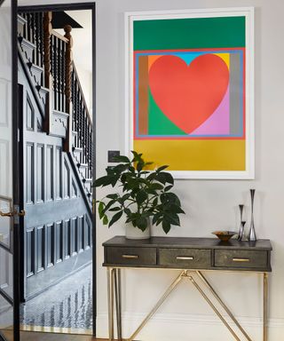heart artwork in kitchen