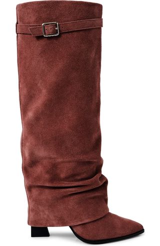 Felicity Foldover Shaft Pointed Toe Knee High Boot