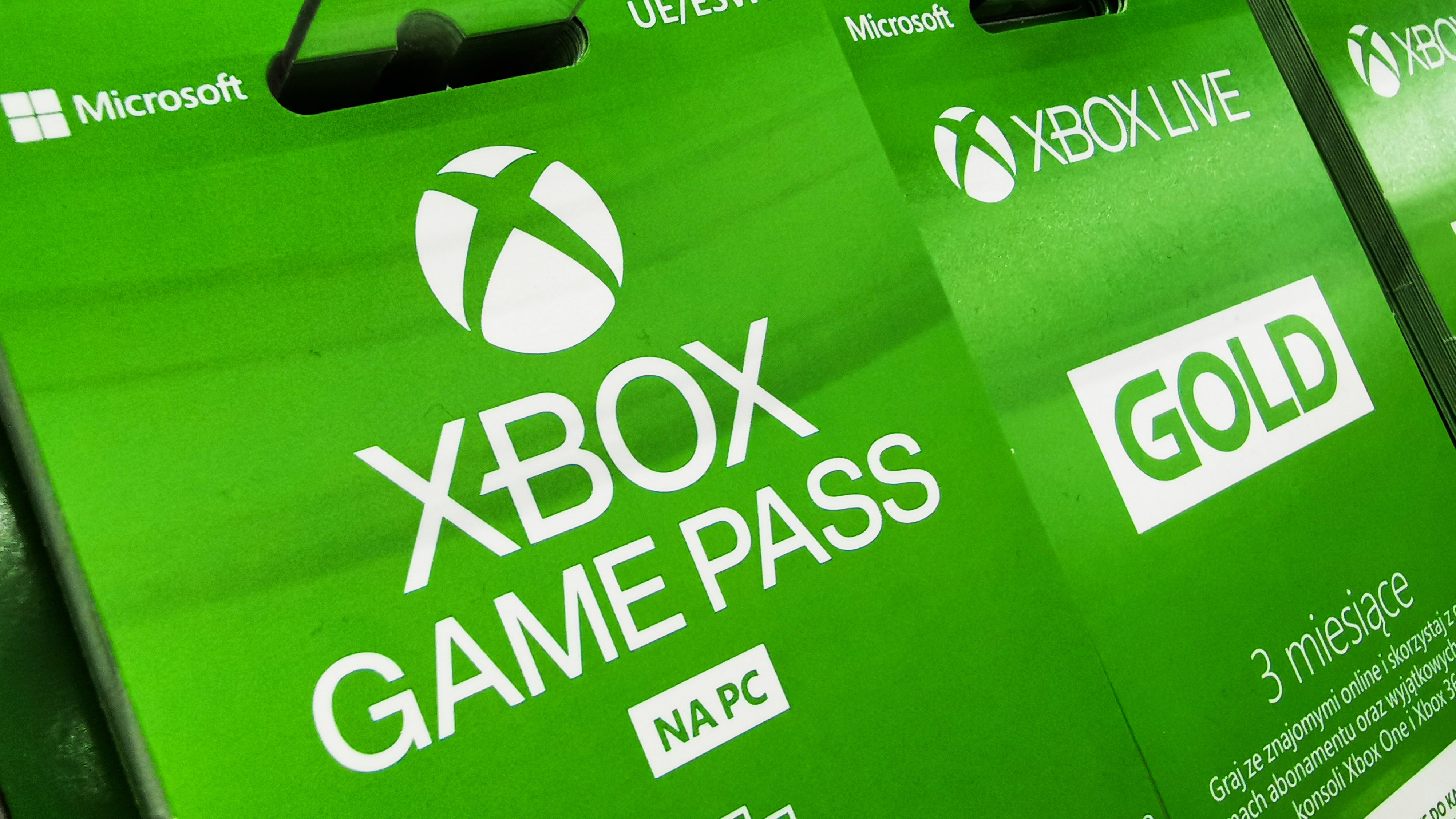 Xbox game pass gift cards are seen in a store in Krakow, Poland.