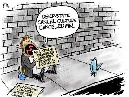 Political Cartoon U.S. fox news lou dobbs lawsuit&nbsp;