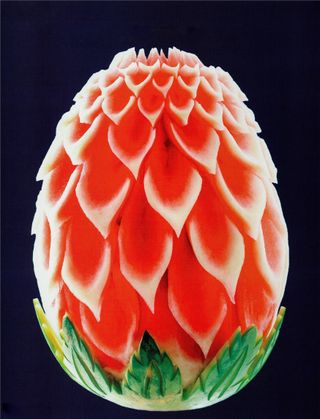 carved watermelon flower garnish ideas