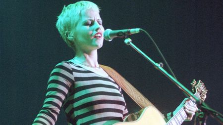 Dolores O'Riordan of The Cranberries performing on stage at Shepherds Bush Empire, london 16 October 1994. (Photo by Ian Dickson/Redferns)