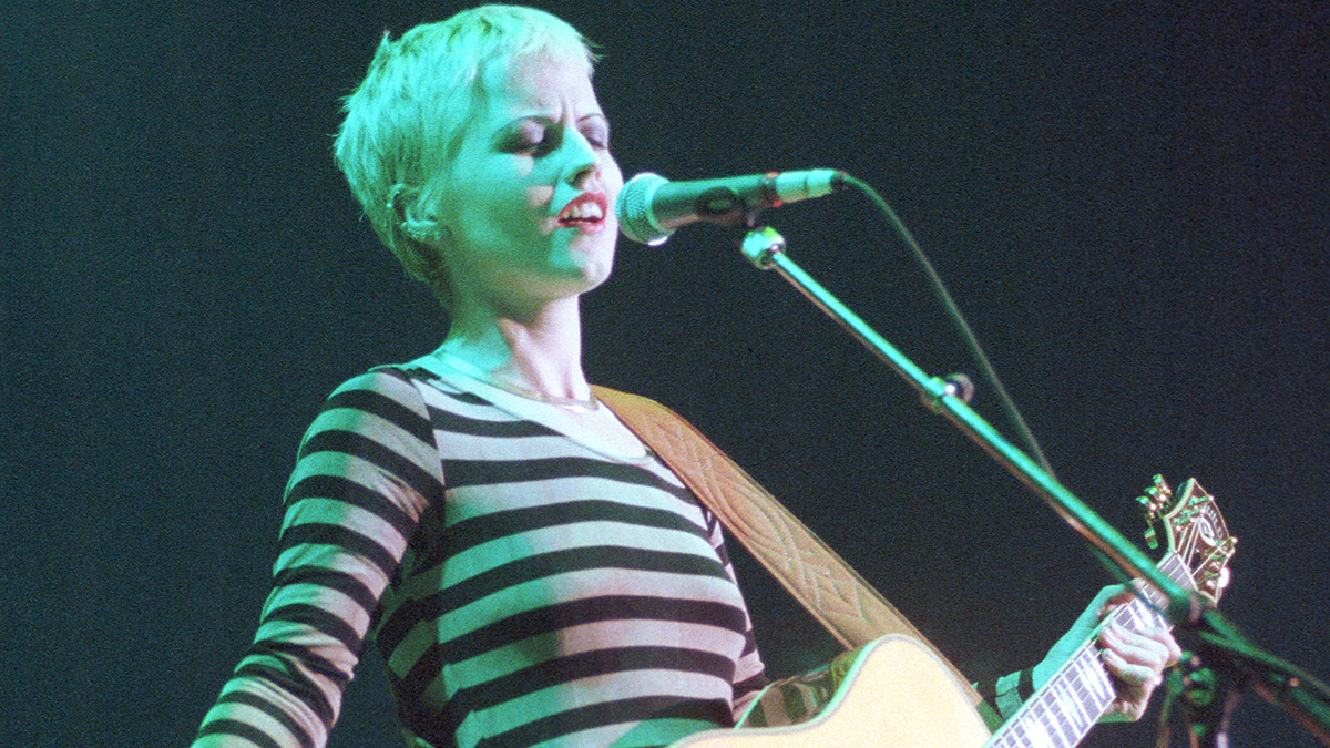 Dolores O'Riordan of The Cranberries performing on stage at Shepherds Bush Empire, london 16 October 1994. (Photo by Ian Dickson/Redferns)
