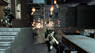 A first-person view of the shooter F.E.A.R.