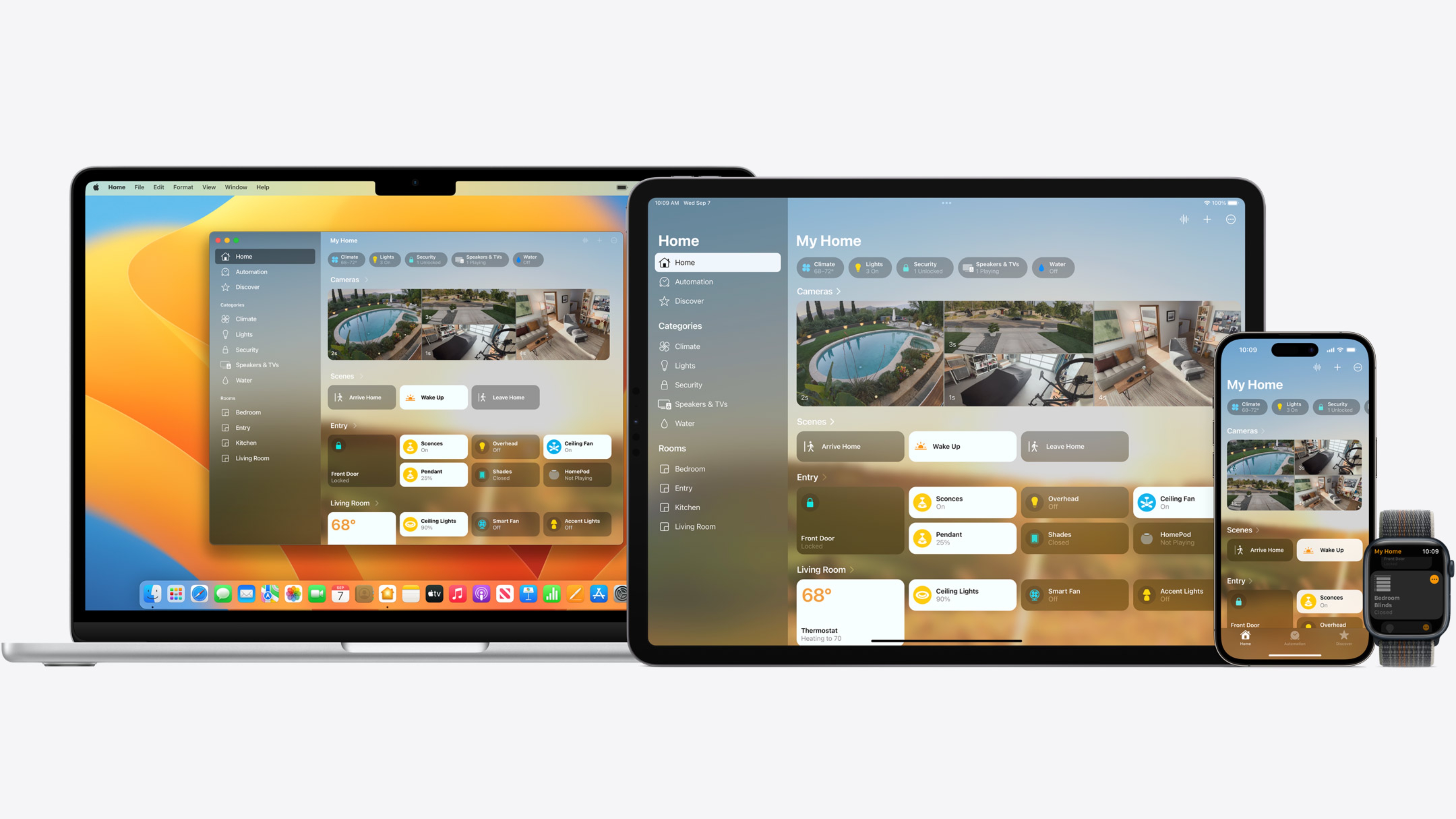 Домашнее приложение отображается на Mac, iPad, iPhone и Apple Watch