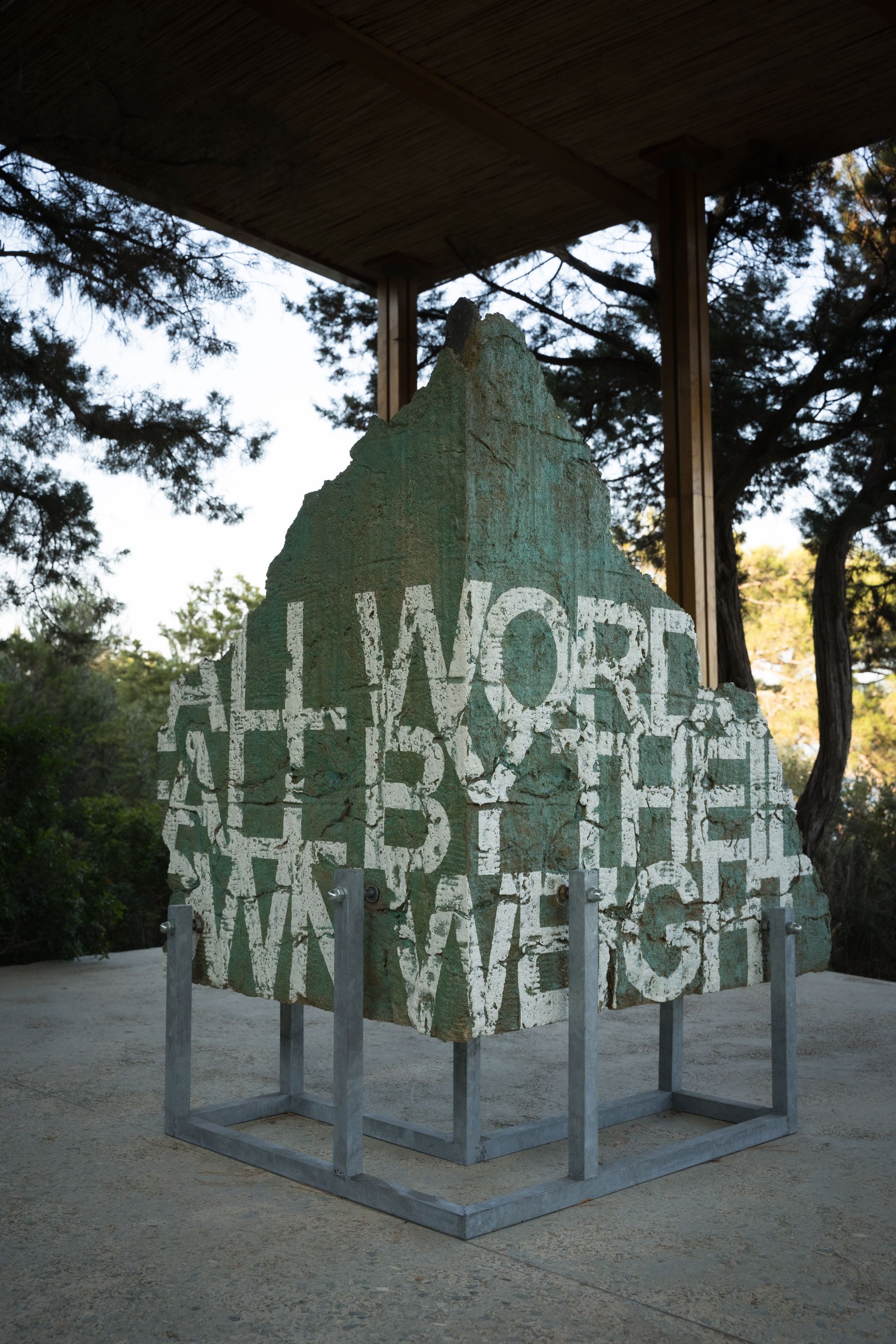 Iván Argote sculpture at Bodrum Loft / Perrotin exhibition