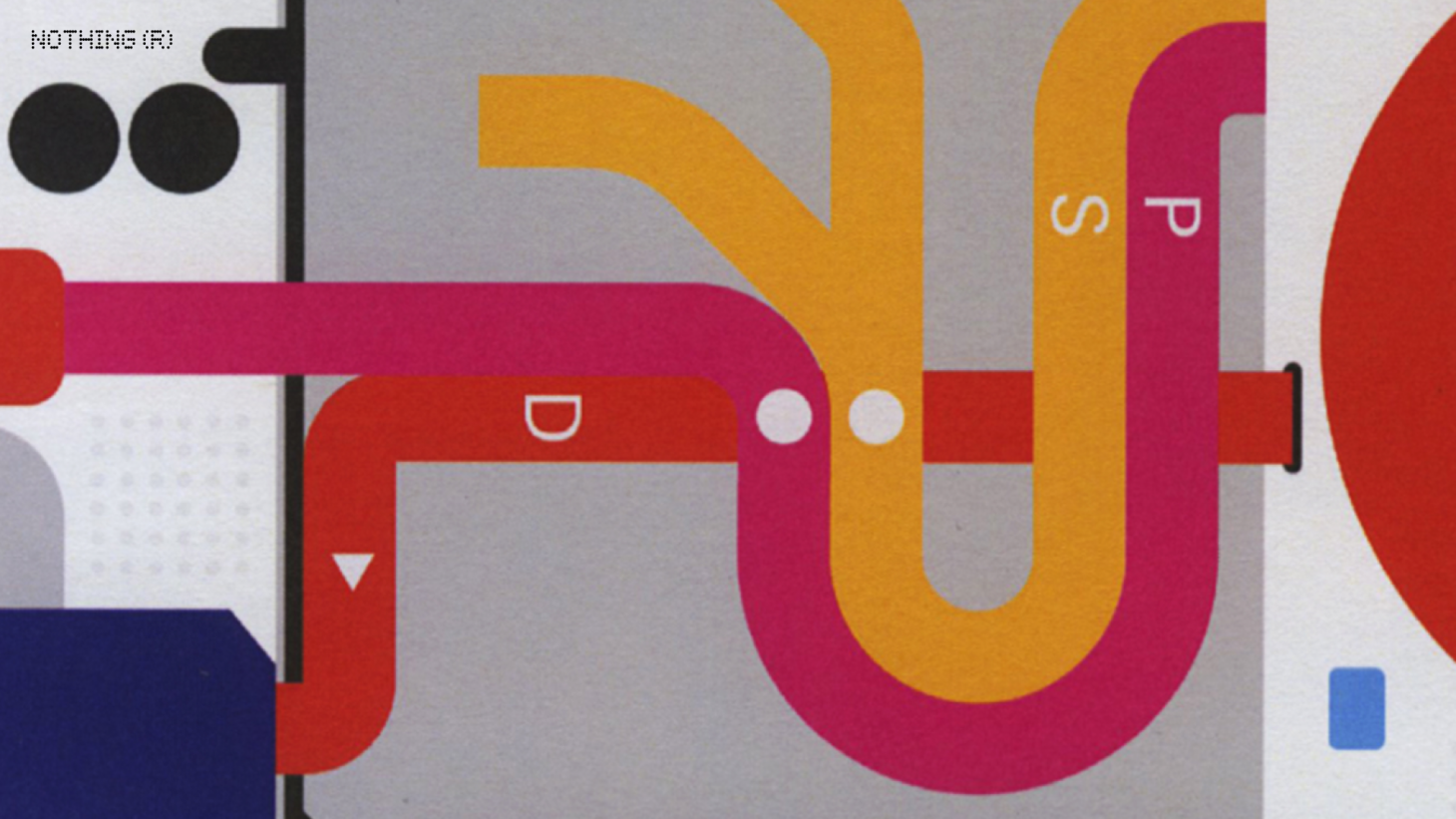 A subway map used as an illustration for Nothing's design language