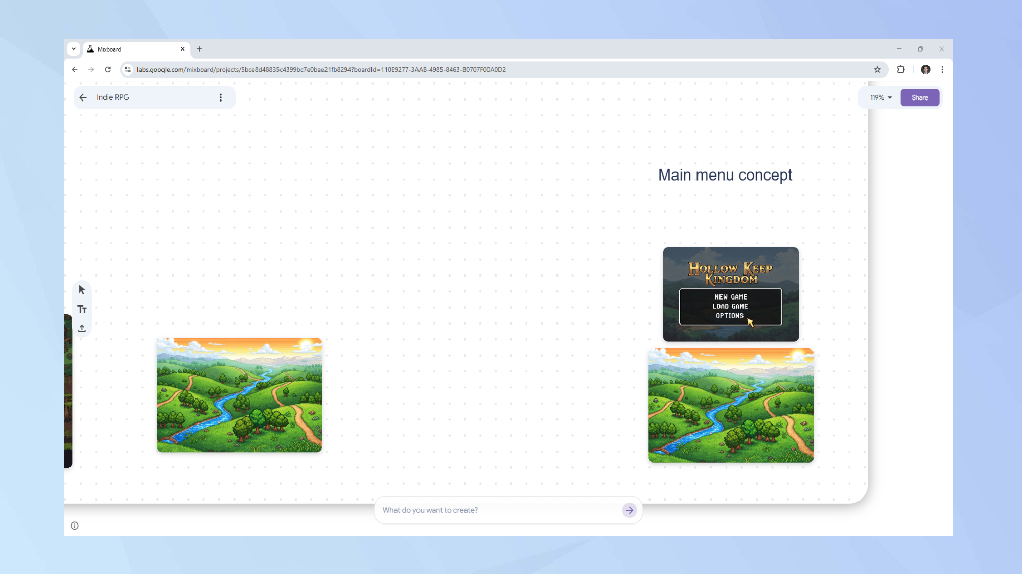 Mixboard RPG concept