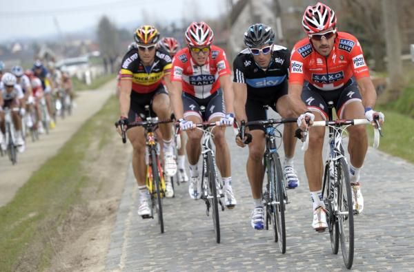 On a different path: Tom Boonen, Matti Breschel, Juan Antonio Flecha and Fabian Cancellara were the animators of the cobbled Classics