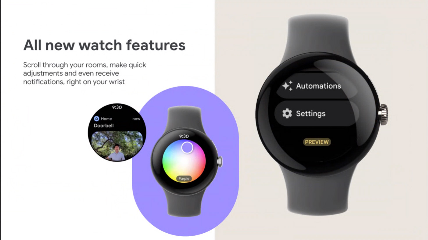 New Google Home features on Wear OS using a Pixel Watch