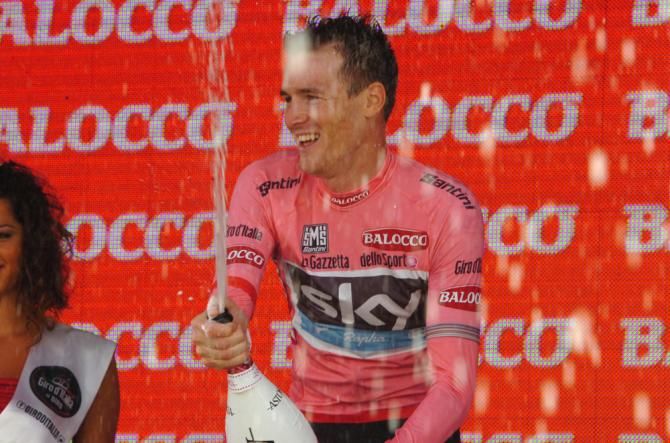 Salvatore Puccio in the maglia rosa