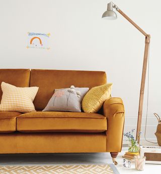 sofa with floor lamp