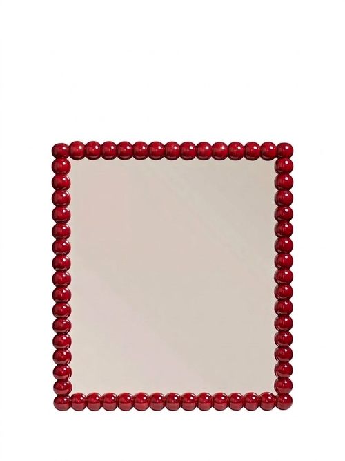 Oka Bobina Bobble Square Wall Mirror, 81 X 91cm, Chinese Red