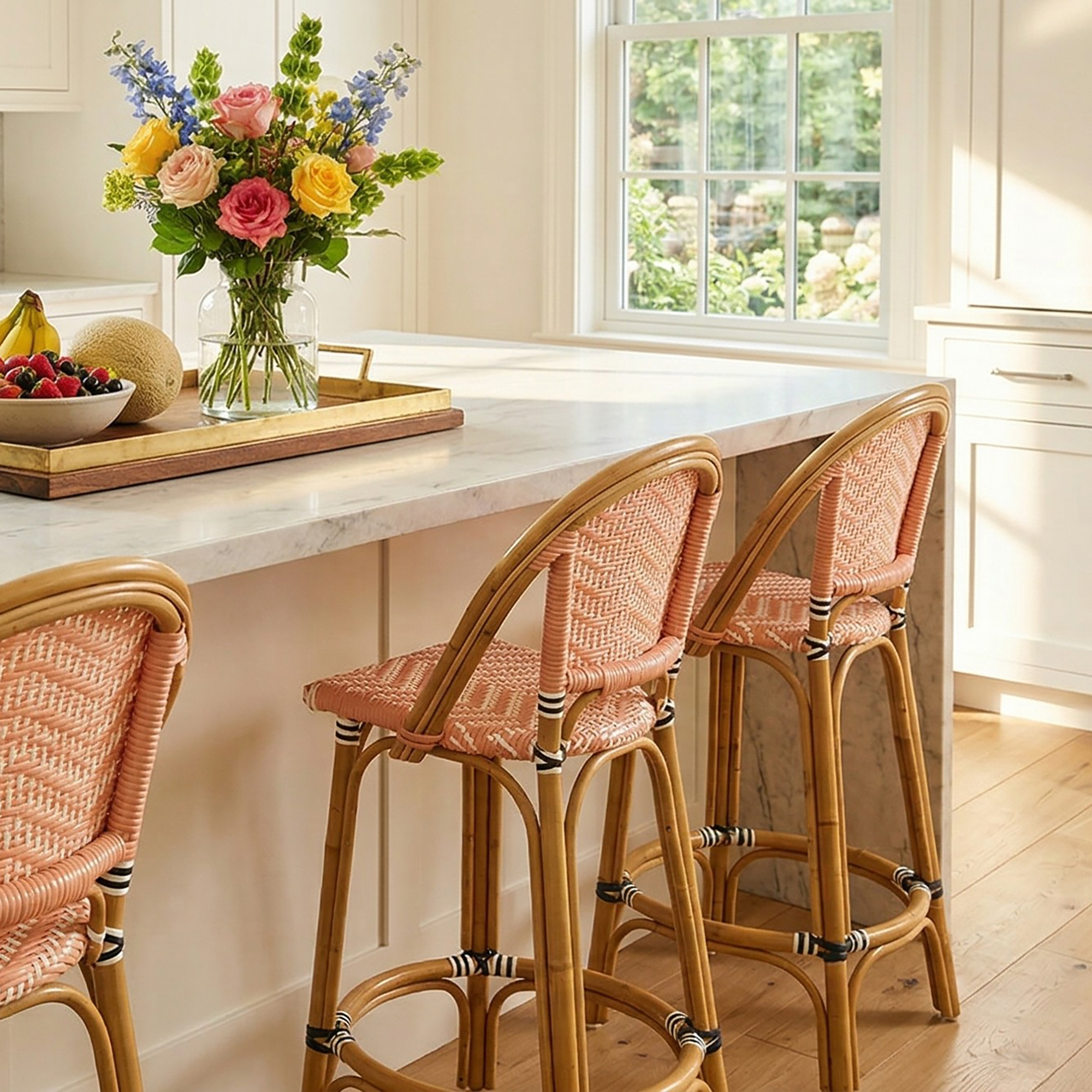 Bar stools in a kitchen