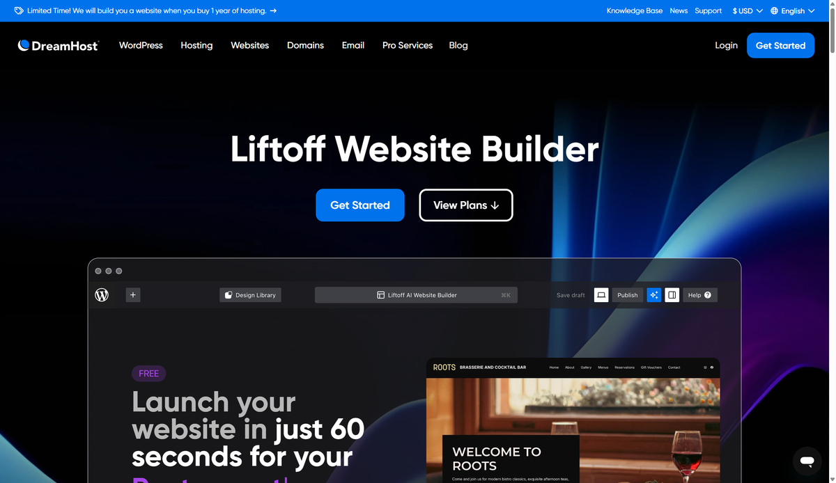 DreamHost Website Builder review 2025