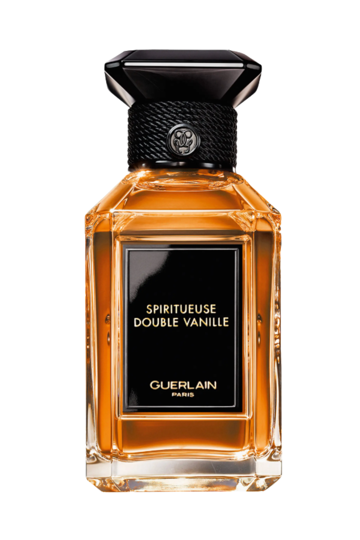 amber and black Guerlain perfume bottle