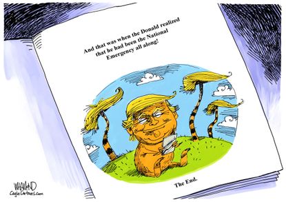 Political Cartoon U.S. Trump National emergency The Lorax