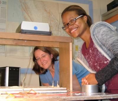 Scientists in seismology lab