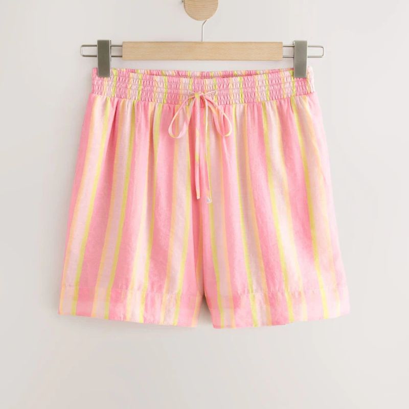 Next , Pink Stripe Lightweight Pull-On Shorts