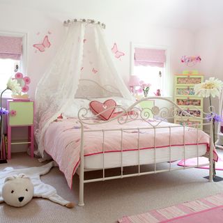 pink coloured girls bedroom