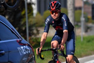 WAREGEM BELGIUM MARCH 31 Thomas Pidcock of United Kingdom and Team INEOS Grenadiers during the 75th Dwars Door Vlaanderen 2021 Mens Elite a 1841km race from Roeselare to Waregem DDV DDV21 FlandersClassic A travers la Flandre on March 31 2021 in Waregem Belgium Photo by Luc ClaessenGetty Images