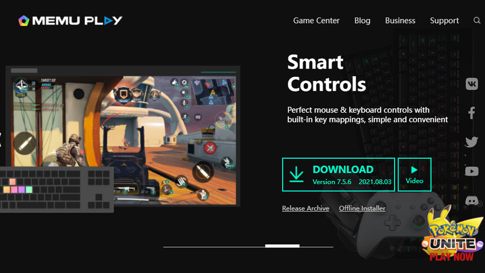 Website screenshot of MEmu Play