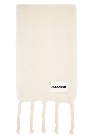 Jil Sander White Plain Scarf