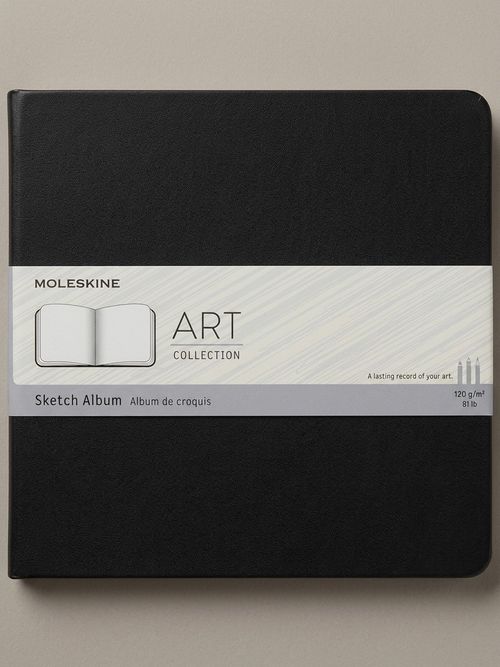 Art Sketch Album, Soft Cover, Square (7.5" X 7.5") Plain/blank, Black, 88 Pages