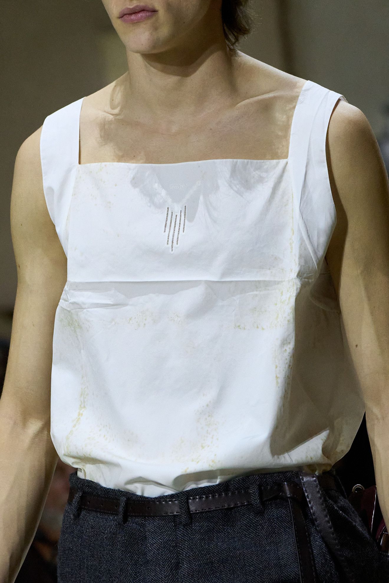details of the stained clothing.