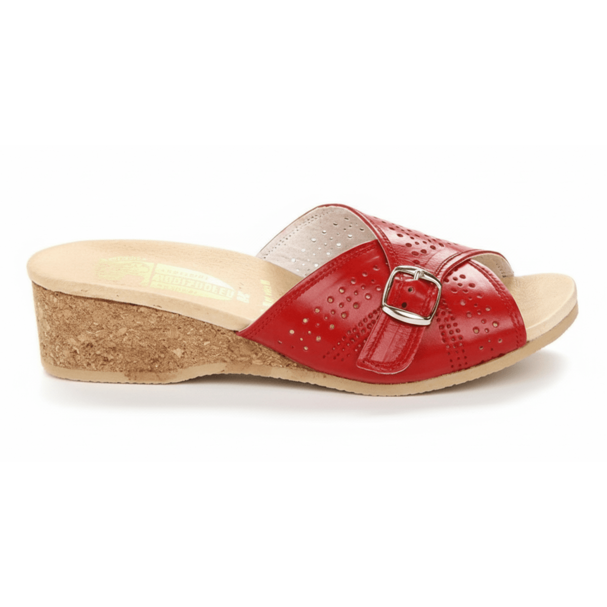 Worishofer Women's 251 Slide Red Leather - 35 / Red / Medium - M