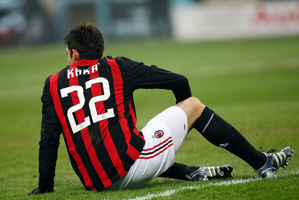 Midfielder Kaka #22 of AC Milan in action during the Serie A match between AC Milan v ACF Fiorentina held at Stadio San Siro on January 17, 2009 in Milan, Italy.