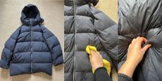 Images of washing a puffer jacket