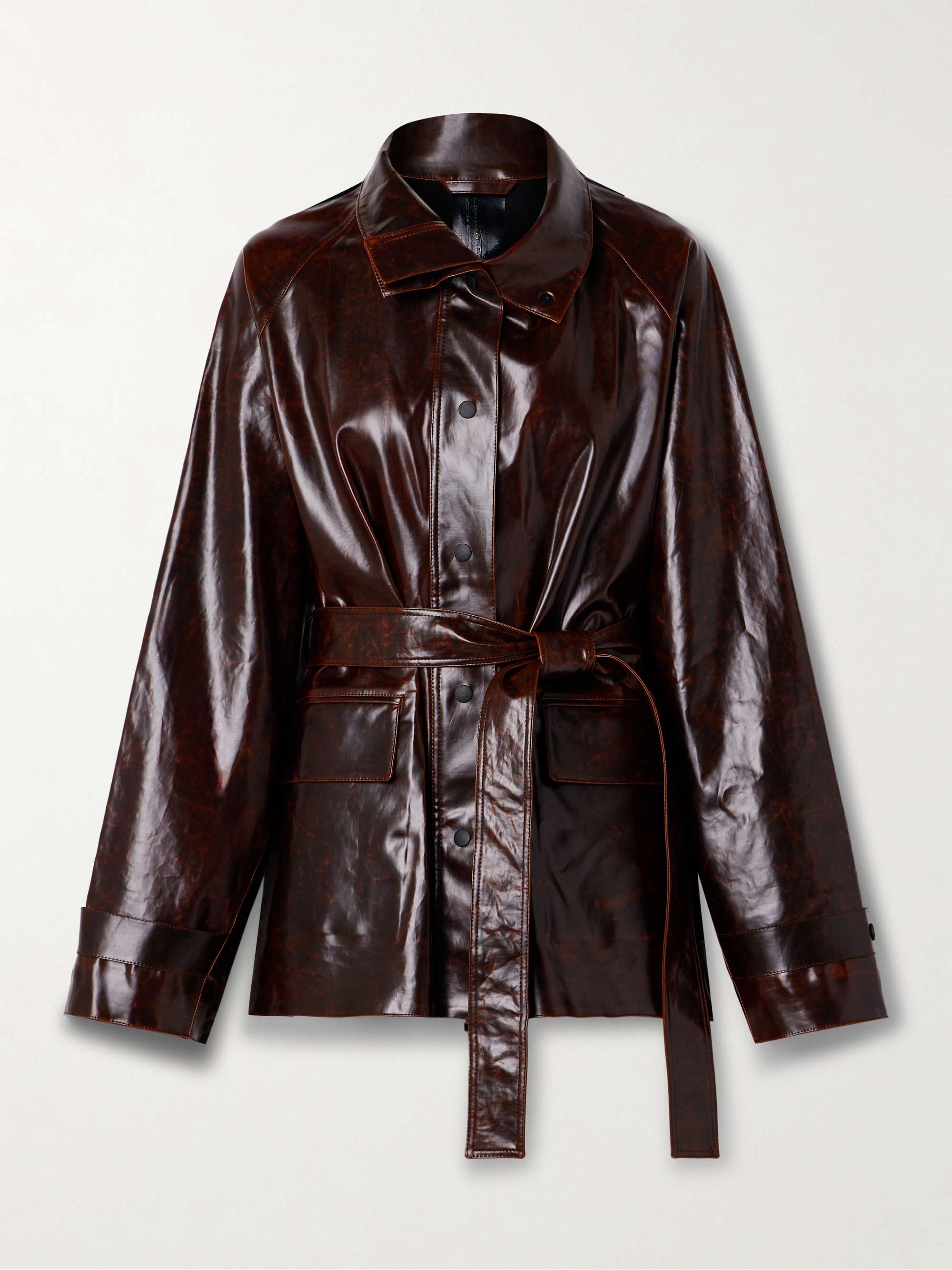 Finch Belted Coated Cotton-Blend Jacket