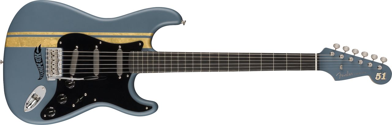 Fender Mod Rod Strat, Dark Blue with Gold Leaf Competition Stripes