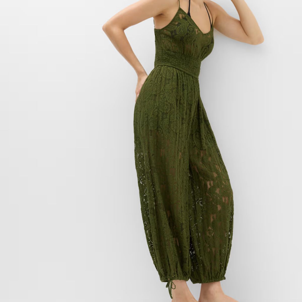 M&amp;amp;S, Cotton Rich Lace Balloon Jumpsuit