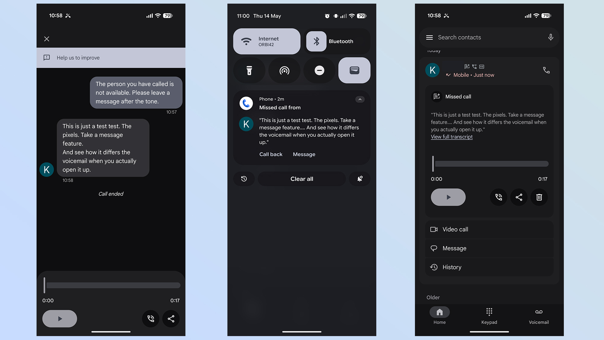 how to set up take a message on pixel phones