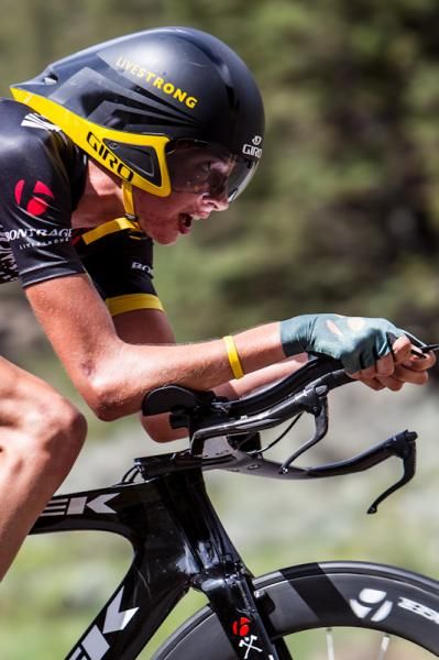 Joe Dombrowski (Bontrager-Livestrong) lights up the TT course.