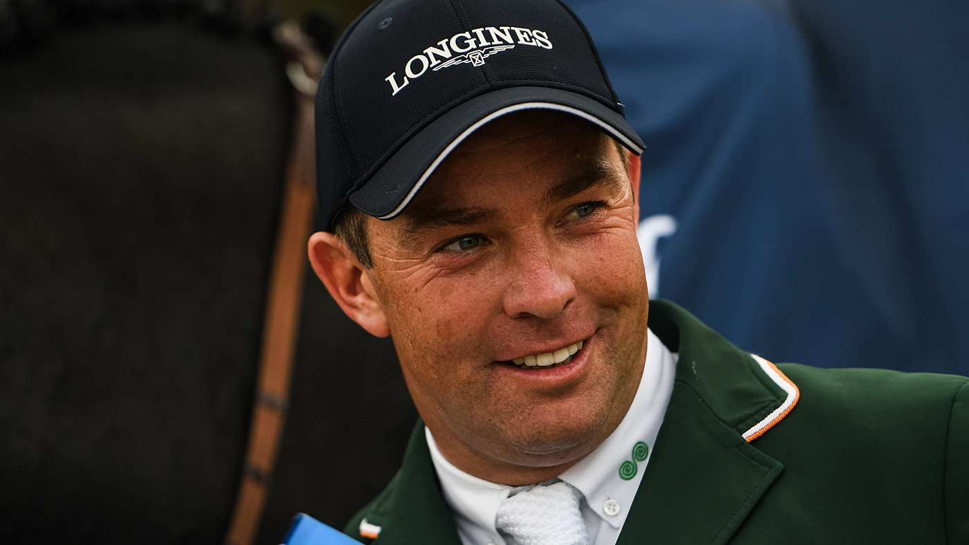 October 6, 2019, Barcelona, Spain: CIAN O'CONNOR reacts after Team Ireland victory in the FEI Jumping Nations Cup Final in Barcelona, Spain, October 6, 2019. The win ahead of second Belgium and third Sweden earned the Irish riders a ticket to the Tokyo 2020 Olympics. (Credit Image: &amp;copy; Martin Dokoupil/ZUMA Wire)