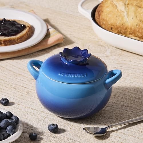 Le Creuset Stoneware Blueberry Mini Cocotte, 16 Oz., Azure