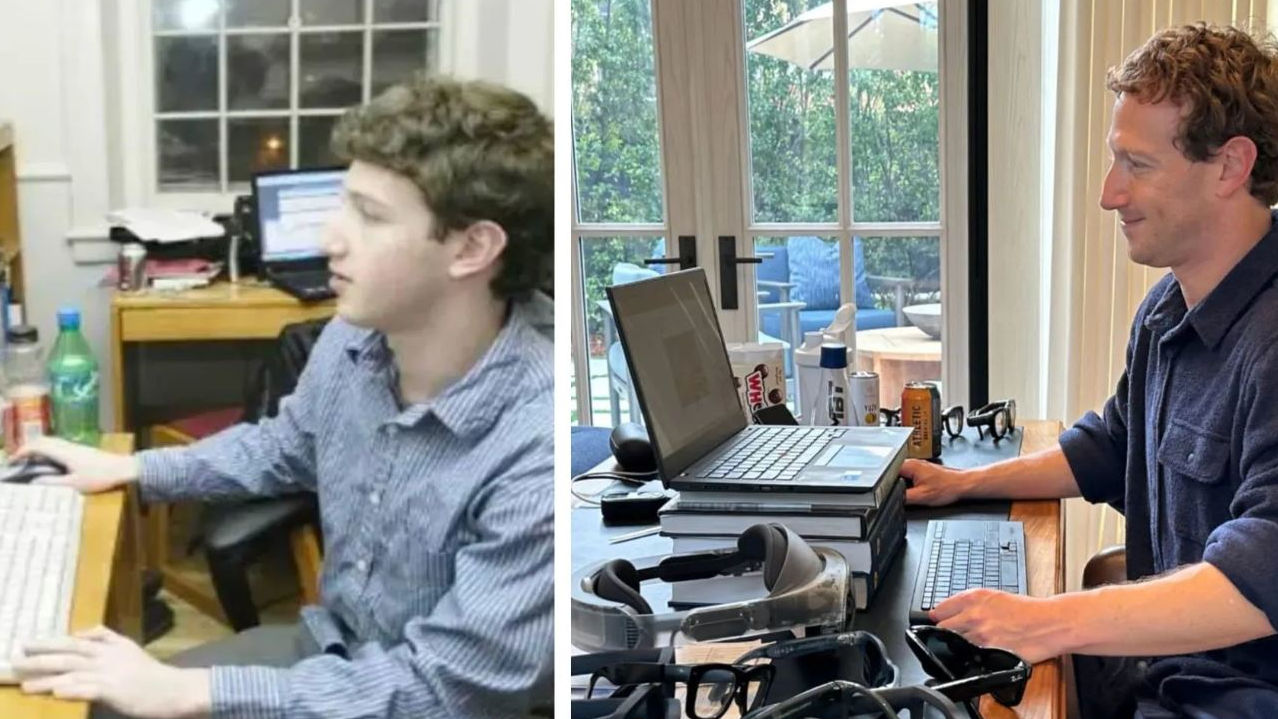 Mark Zuckerberg at his desk in a picture shared on Threads