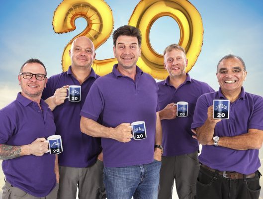 Picture Shows: Image to celebrate 20 year anniversary of DIY SOS Mark Millar, Julian Perry, Nick Knowles, Chris Frediani, Billy Byrne Mark Millar, Julian Perry, Nick Knowles, Chris Frediani, Billy Byrne