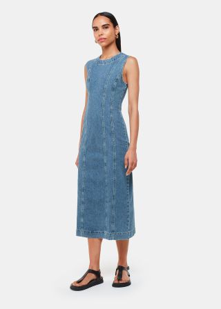 Sleeveless Denim Midi Dress