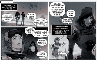 A comic showing Ash and Horizon chatting at the end of season 9